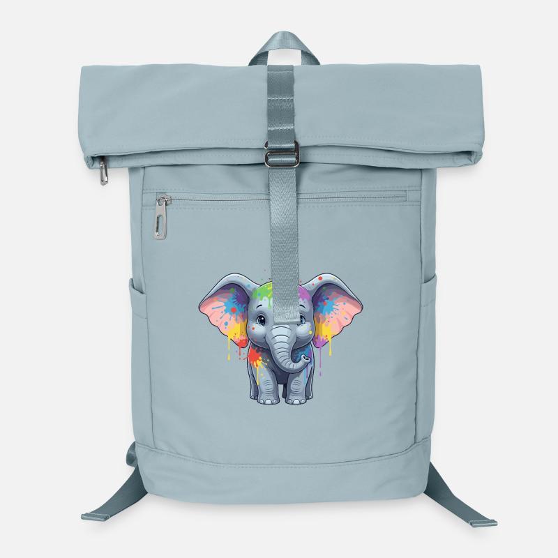 Colorful Elephant Splash Laptop Backpack