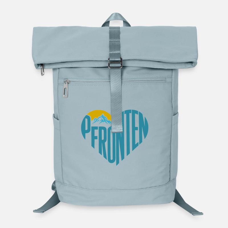 Pfronten Mountain Silhouette Heart Typography Laptop Backpack