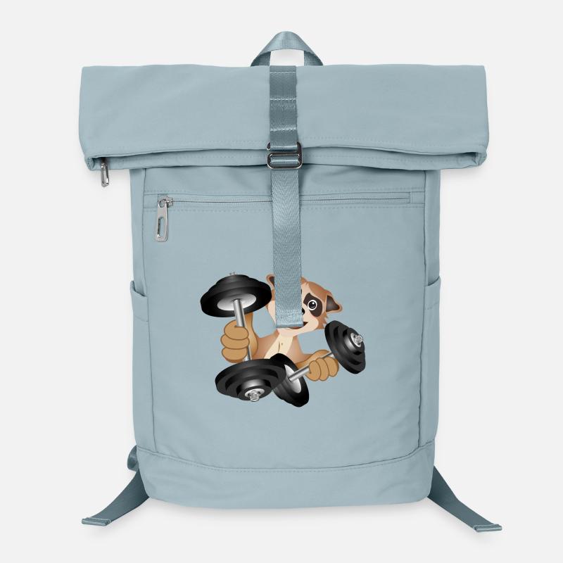 Bodybuilder Erdmännchen mit Hanteln beim Training Laptop-Rucksack 