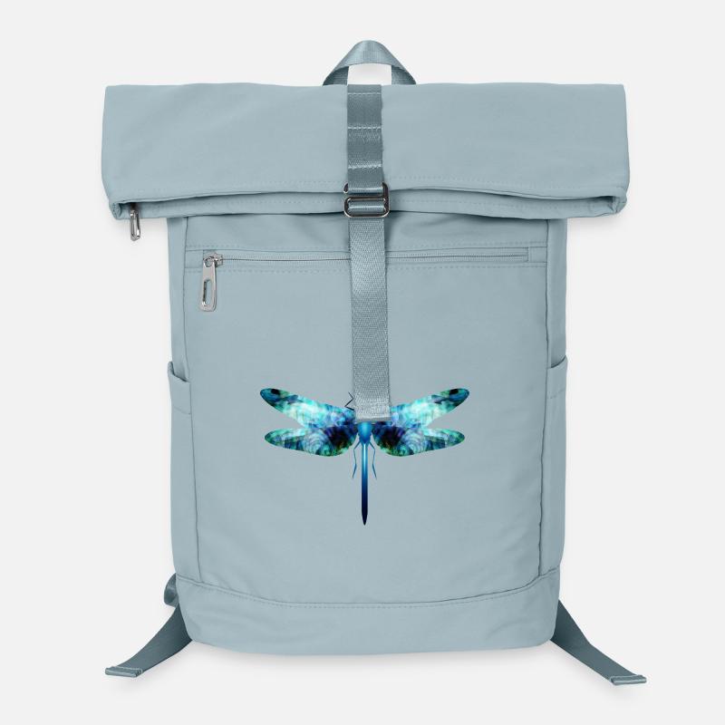 Libellule irisée dans les tons bleu-vert - Sac à dos ordinateur - bleu glacier