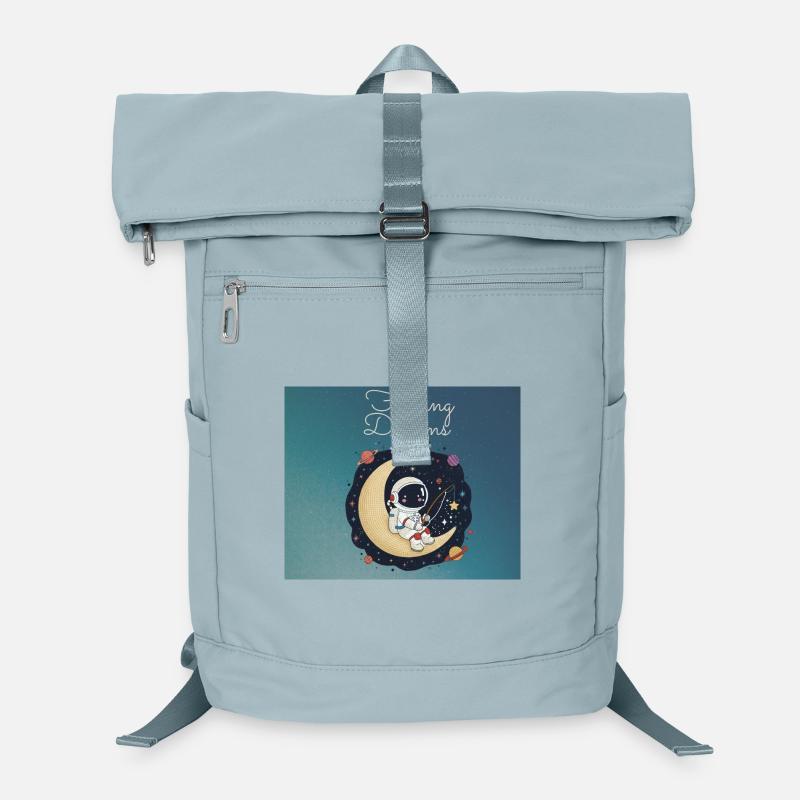 Astronaut sitz auf dem Mond und angelt Träume  Laptop-Rucksack 