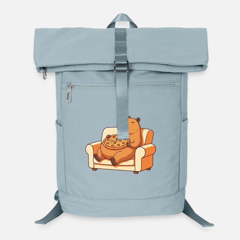 Pizza Capybara auf dem Sofa Laptop-Rucksack 