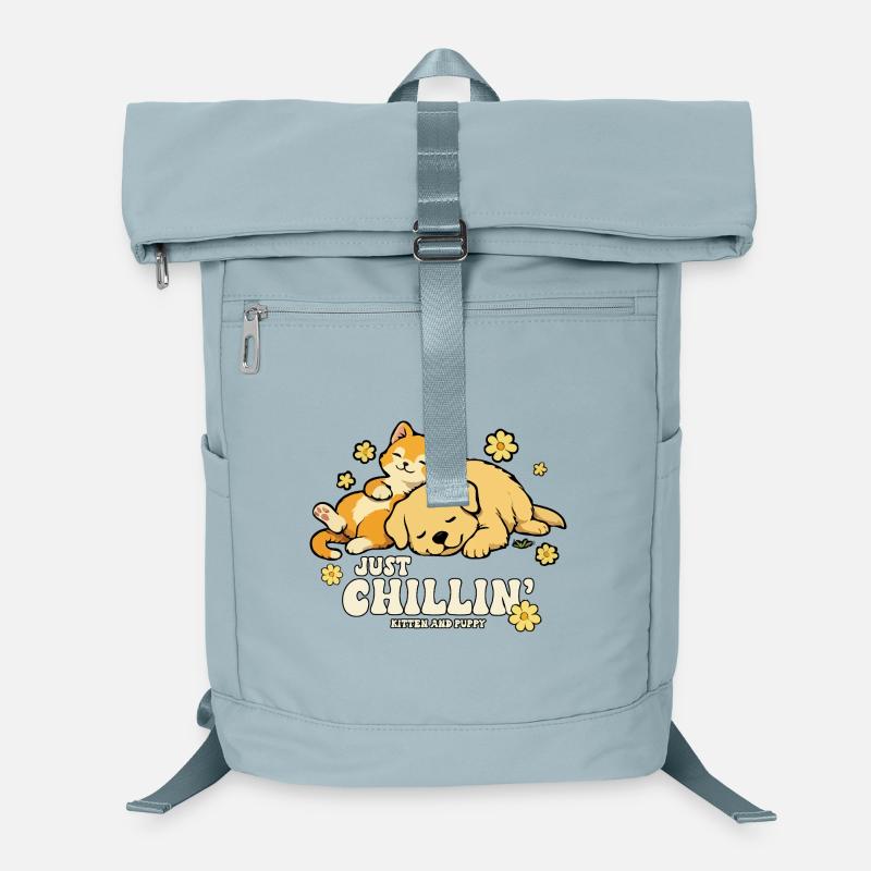 Just Chillin' Kitten and Puppy Laptop Backpack