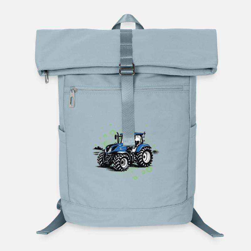 Blue Tractor – Vintage Halftone Trekker Laptop Backpack