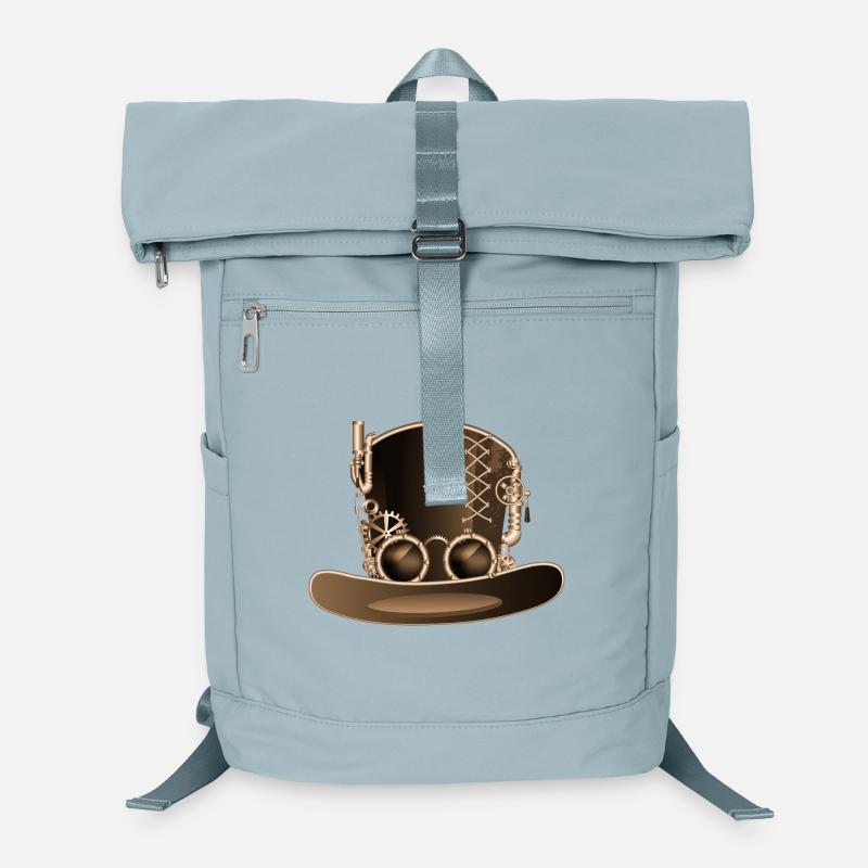 Steampunk cylinder in antique look with gears Laptop Backpack