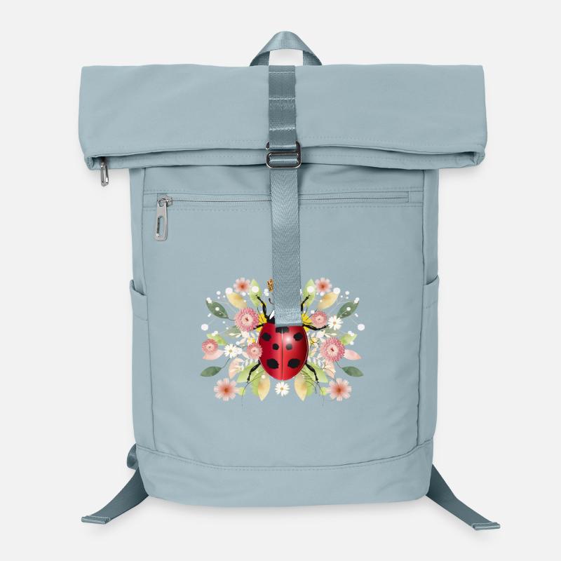 red glowing ladybug with crown and flowers Laptop Backpack
