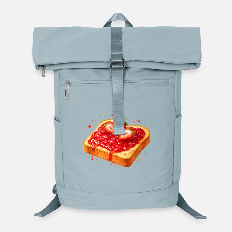 Toast with strawberry jam illustration Laptop Backpack