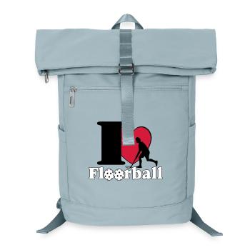 Floorball , Floorball , Hockey , Fun I love.. (25) - Laptop Backpack - ice blue - Front