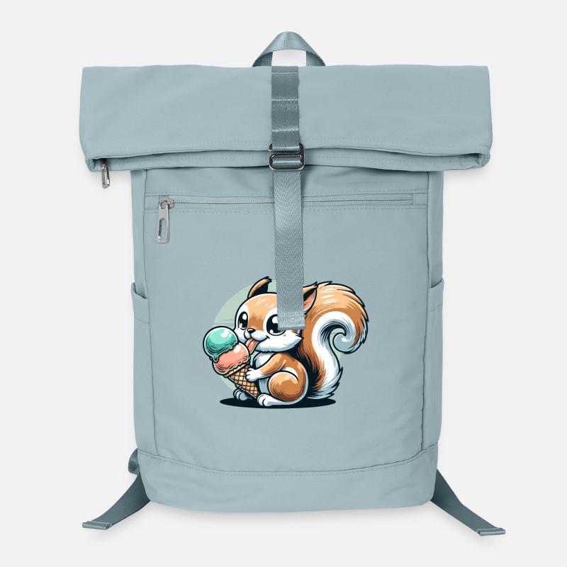 Écureuil de dessin animé mignon avec de la crème glacée Sac à dos ordinateur