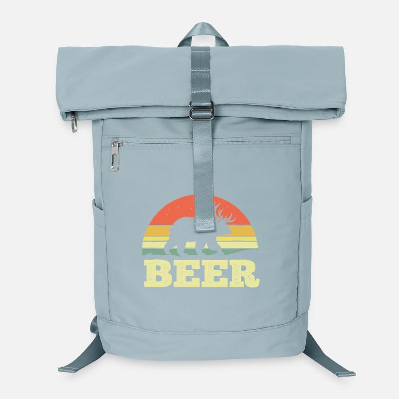 Ours Silhouette Bière Sunset Retro Sac à dos ordinateur
