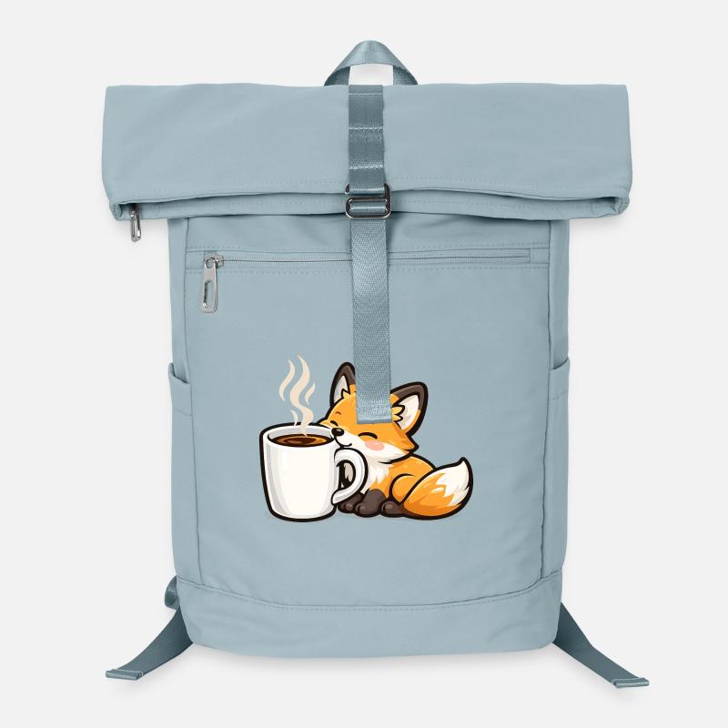 Cuddly fox with coffee Laptop Backpack