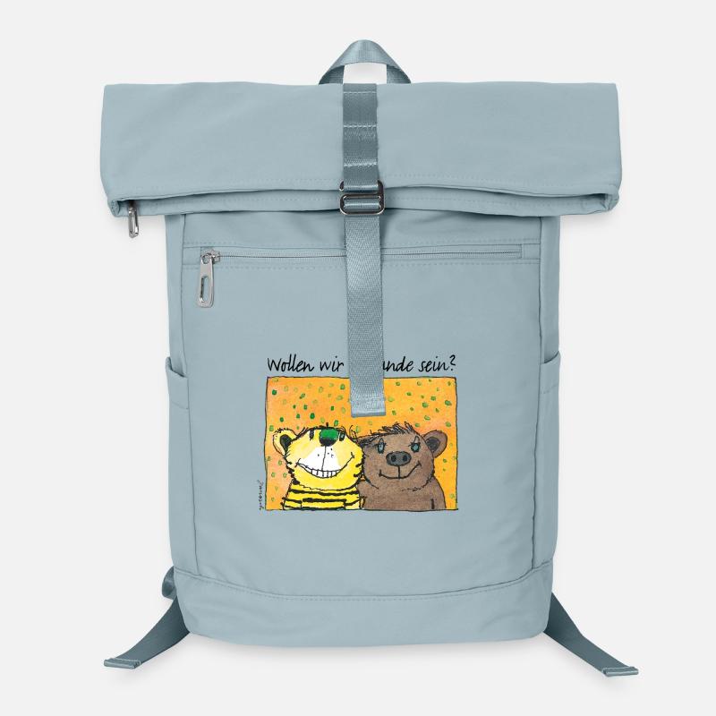 Janosch Want To Be Friends With Tiger & Bear - Laptop Backpack - ice blue