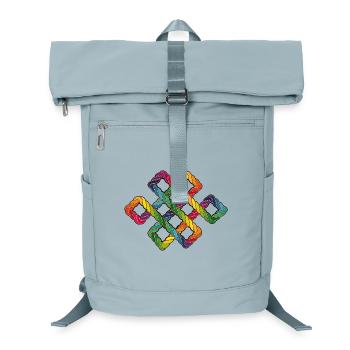 Buddhistischer Endlosknoten Regenbogen - Laptop-Rucksack  - Eisblau - Vorne