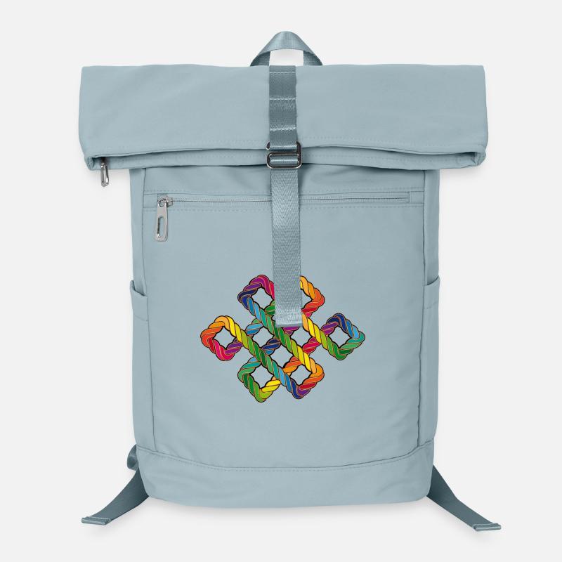 Buddhistischer Endlosknoten Regenbogen Laptop-Rucksack 