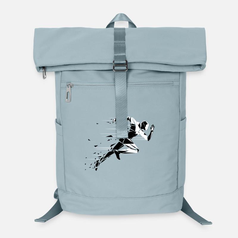 running man noir et blanc Sac à dos ordinateur