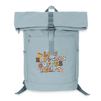 Life Happens Kaffee hilft - Laptop-Rucksack  - Eisblau - Vorne