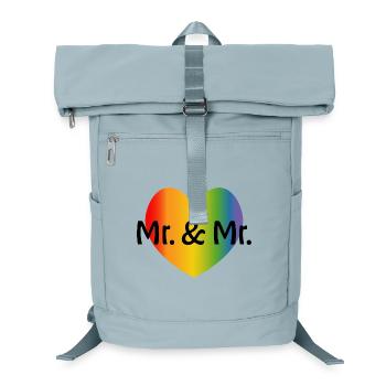 Rainbow Mr and Mr 2 rainbow heart - Laptop Backpack - ice blue - Front