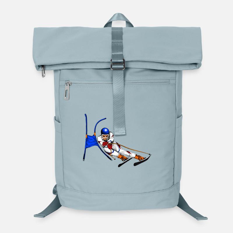 Alpine skis in archway flight Laptop Backpack