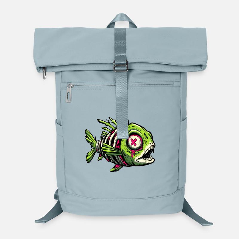 Zombie-Fisch-Graffiti Laptop-Rucksack 