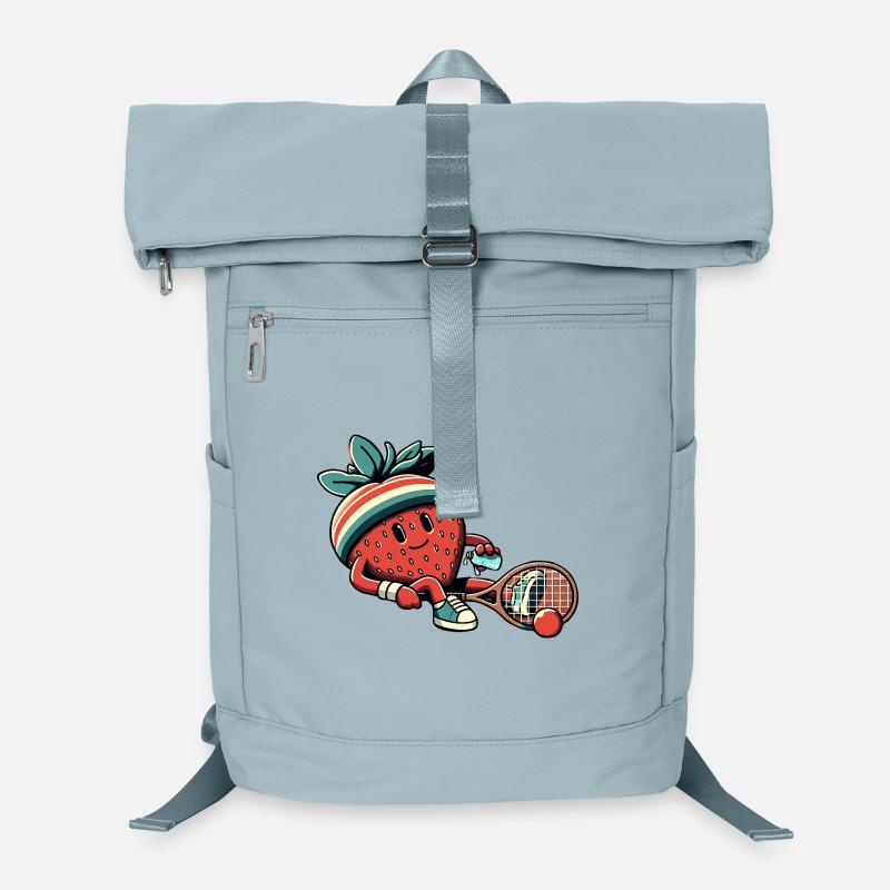 Erdbeere Beim Tennis Mit Retro Stirnband Laptop-Rucksack 