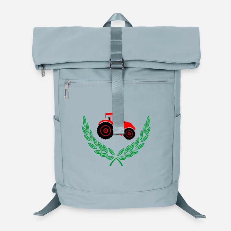 Roter Traktor im Lorbeerkranz Laptop-Rucksack 
