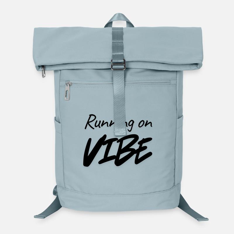 Running on Vibe – Minimalist Typography Aesthetic Laptop Backpack