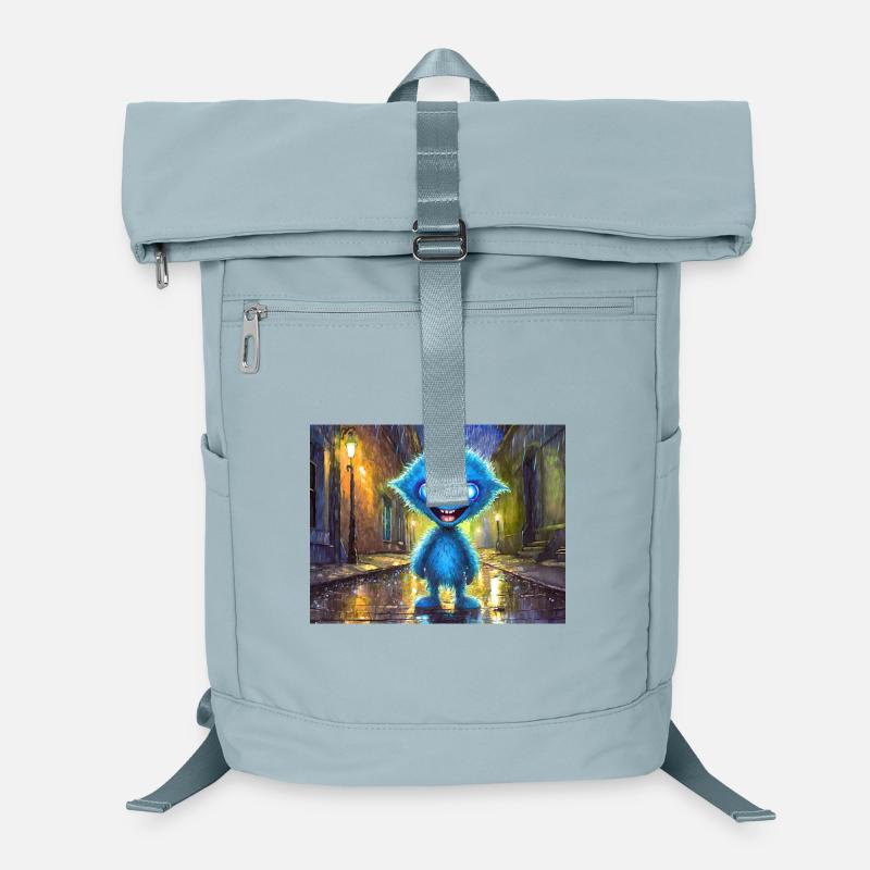 Blue funny and laughing monster Laptop Backpack
