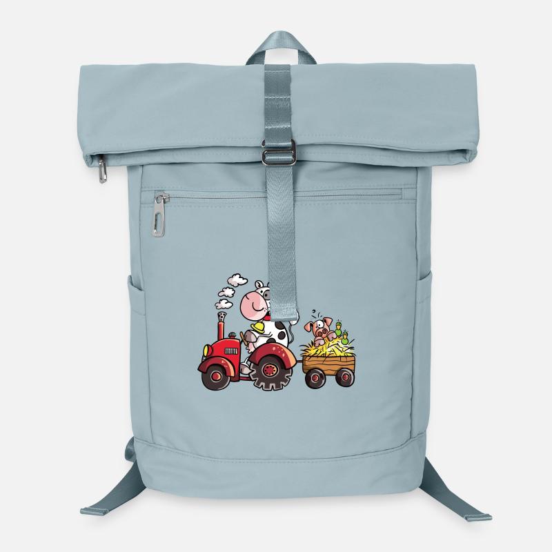 Cow driving a tractor - Farmer - Gift - Pig Laptop Backpack