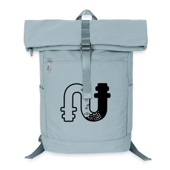 Transparent clogged sewage pipe gooseneck - Laptop Backpack - ice blue - Front