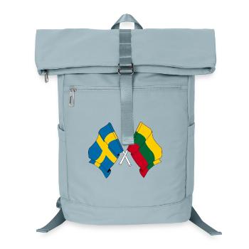 Flagge Schweden, Flagge Litauen - Laptop-Rucksack  - Eisblau - Vorne