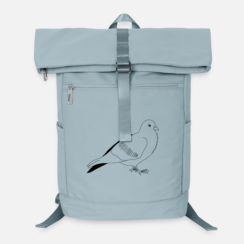 Dove - black and white graphic - Laptop Backpack - ice blue