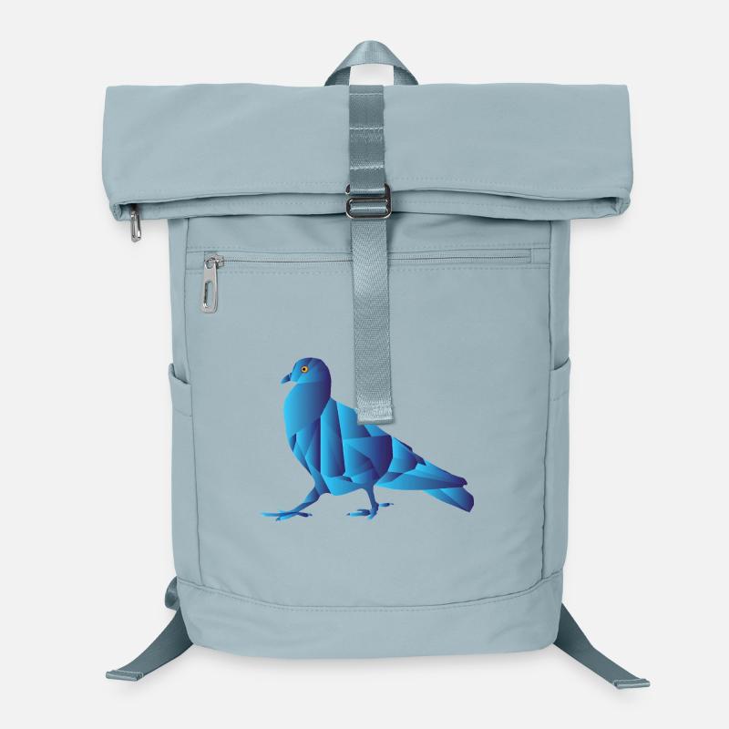 Pigeon Abstrait Géométrique Bleu - Sac à dos ordinateur - bleu glacier