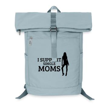 Je soutiens les mères célibataires - Chemise de fête des mères - Sac à dos ordinateur - bleu glacier - Devant