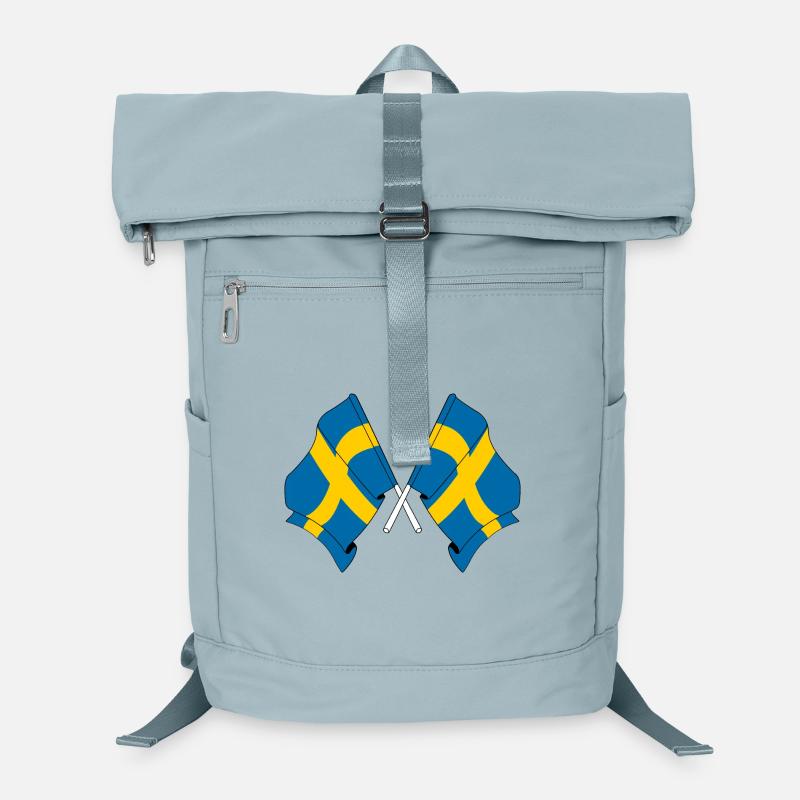 Zwei Flaggen Schweden Laptop-Rucksack 