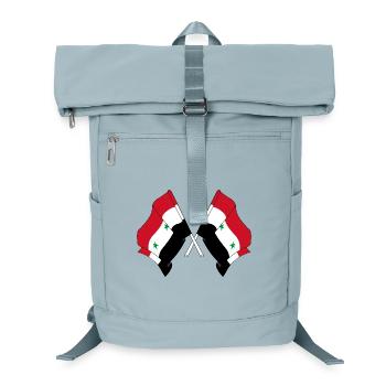 Deux drapeaux croisés depuis la Syrie - Sac à dos ordinateur - bleu glacier - Devant