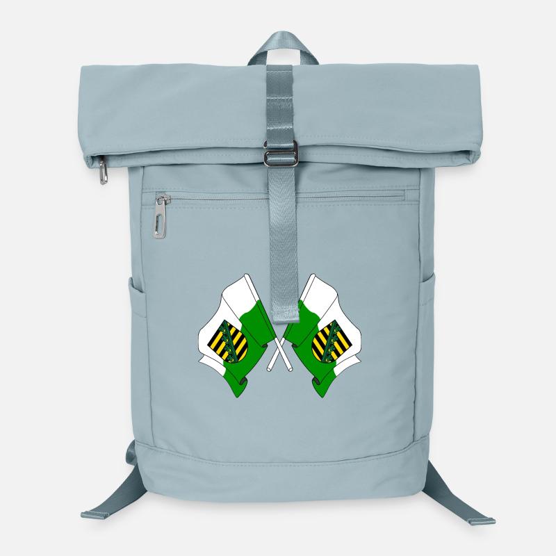 Zwei Flaggen Sachsen Laptop-Rucksack 