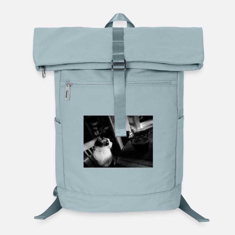 Black Cat and Coffee Mug Laptop Backpack