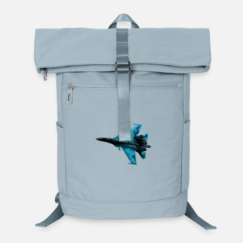 Blue Camouflage Fighter Jet Laptop Backpack