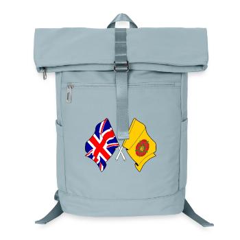 Lancashire- und Großbritannien-Flagge - Laptop-Rucksack  - Eisblau - Vorne