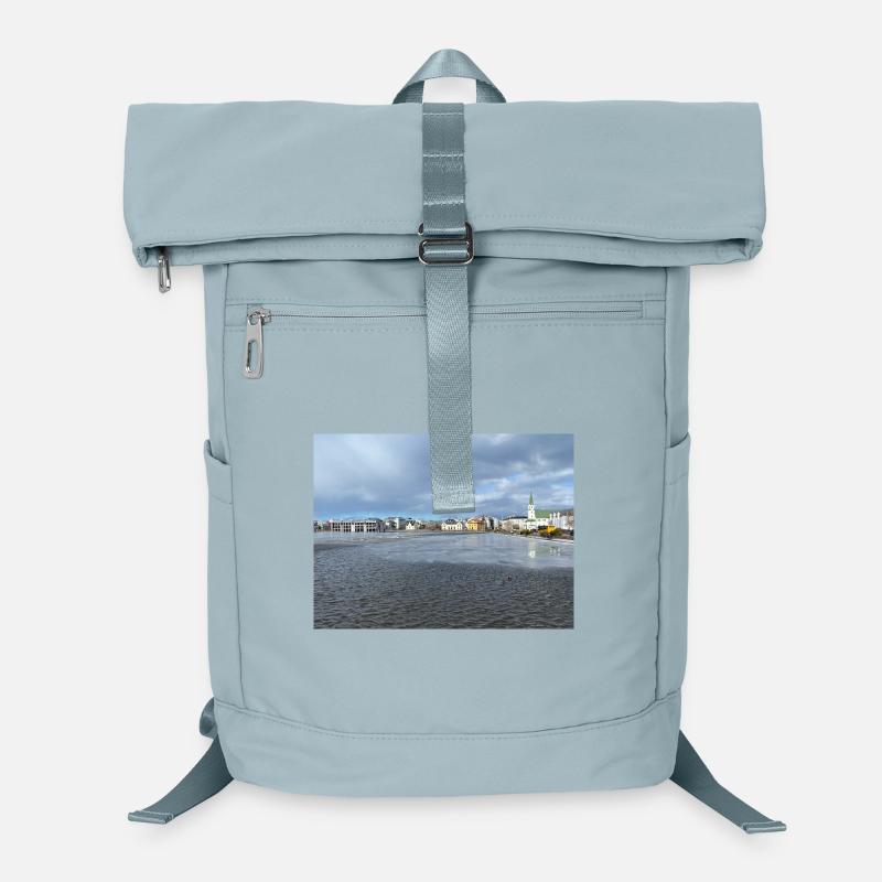 Winterpanorama von Reykjavik Laptop-Rucksack 