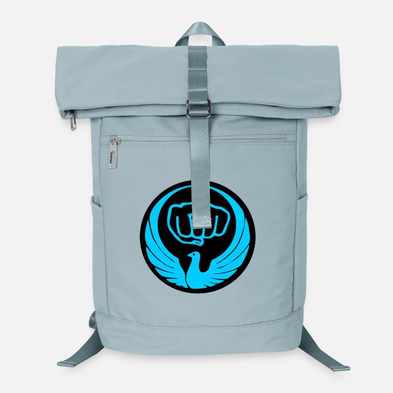 Logo de l’emblème du pigeon Wado bleu Sac à dos ordinateur