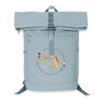 nostalgic colorful sewing machine with sewing accessories - Laptop Backpack - ice blue - Front