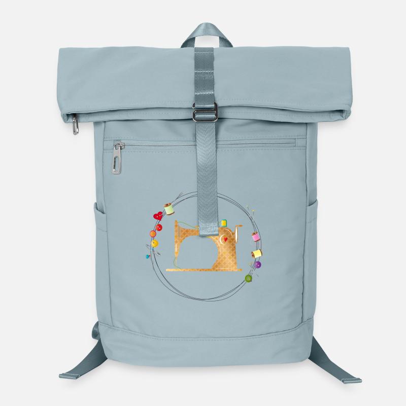 nostalgic colorful sewing machine with sewing accessories Laptop Backpack