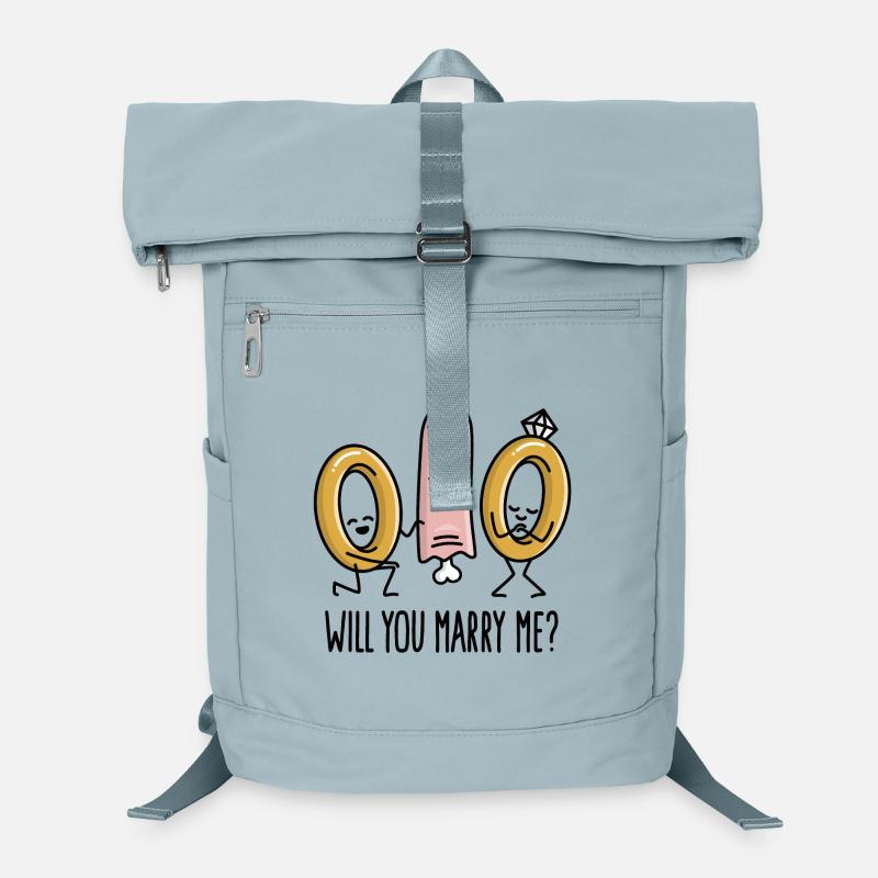 Willst du mich heiraten Heiratsantrag Eheringe Laptop-Rucksack 