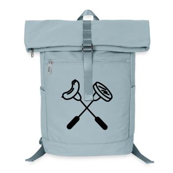 Deux fourchettes croisées avec saucisse et hamburger - Sac à dos ordinateur - bleu glacier - Devant