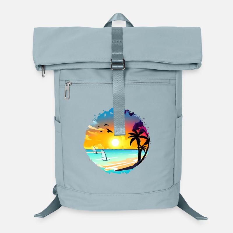 Summer Sunset Beach Watercolor Laptop Backpack