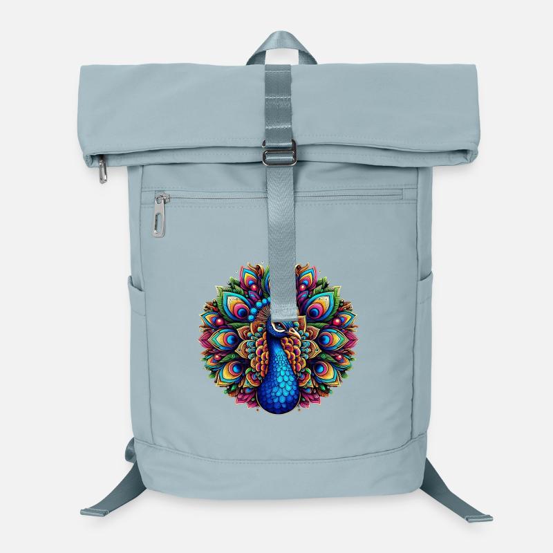 Paon décoré de Mandalas Sac à dos ordinateur