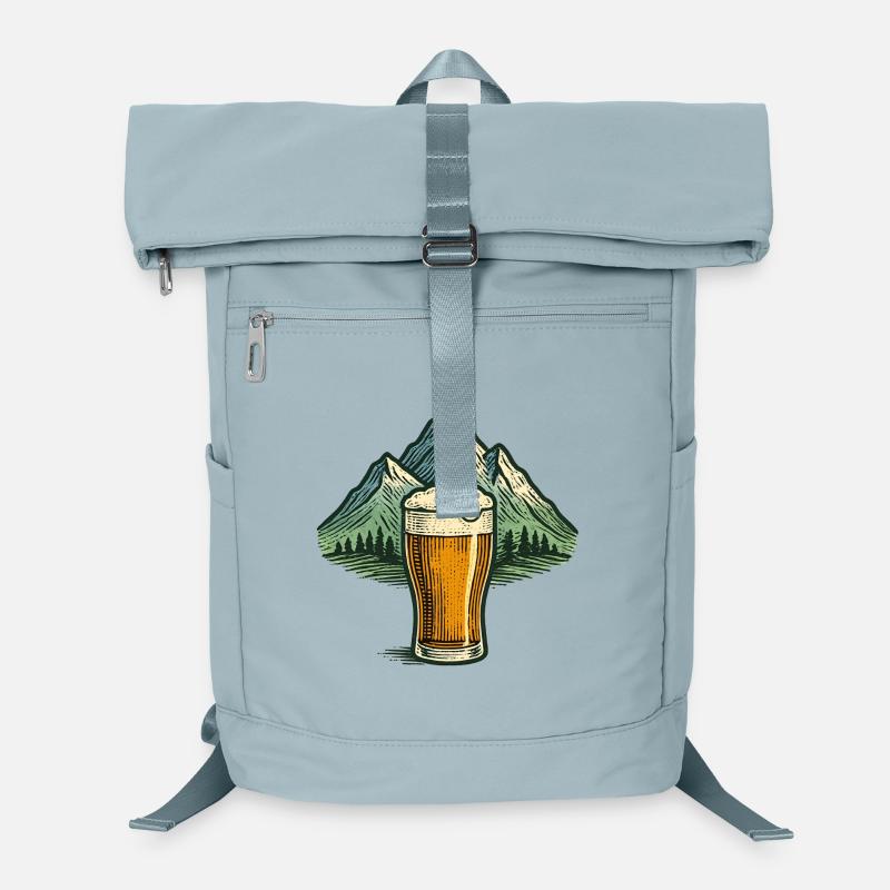 Bierglas mit Bergsilhouette Laptop-Rucksack 