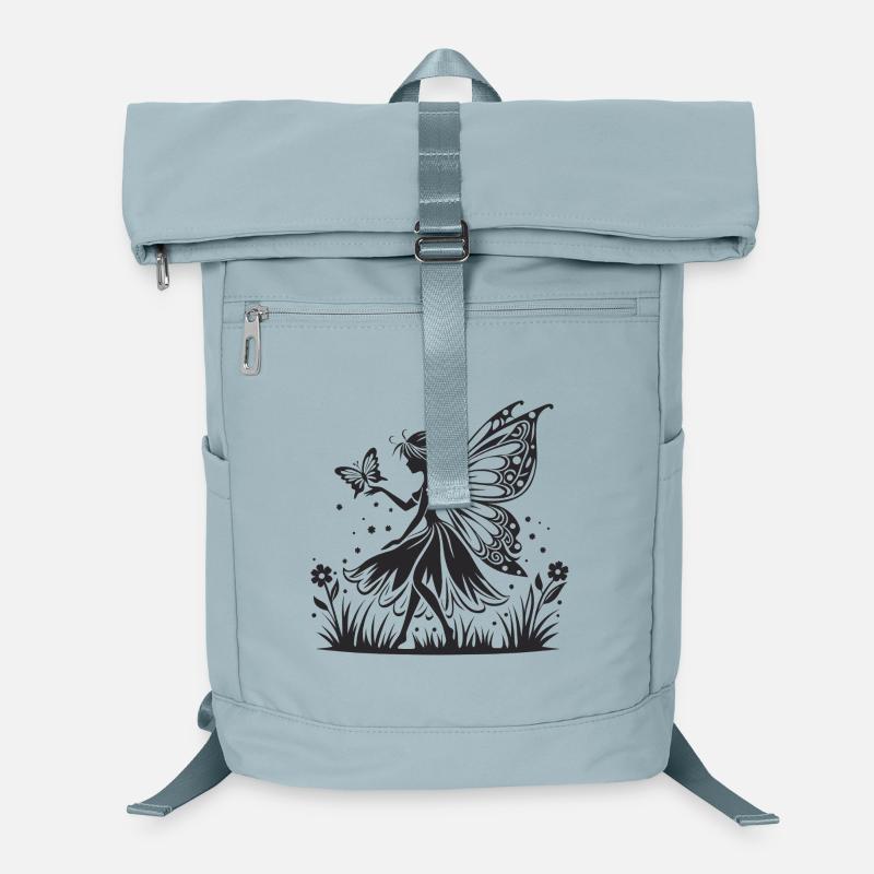 Fée au clair de lune avec silhouette de papillon Sac à dos ordinateur