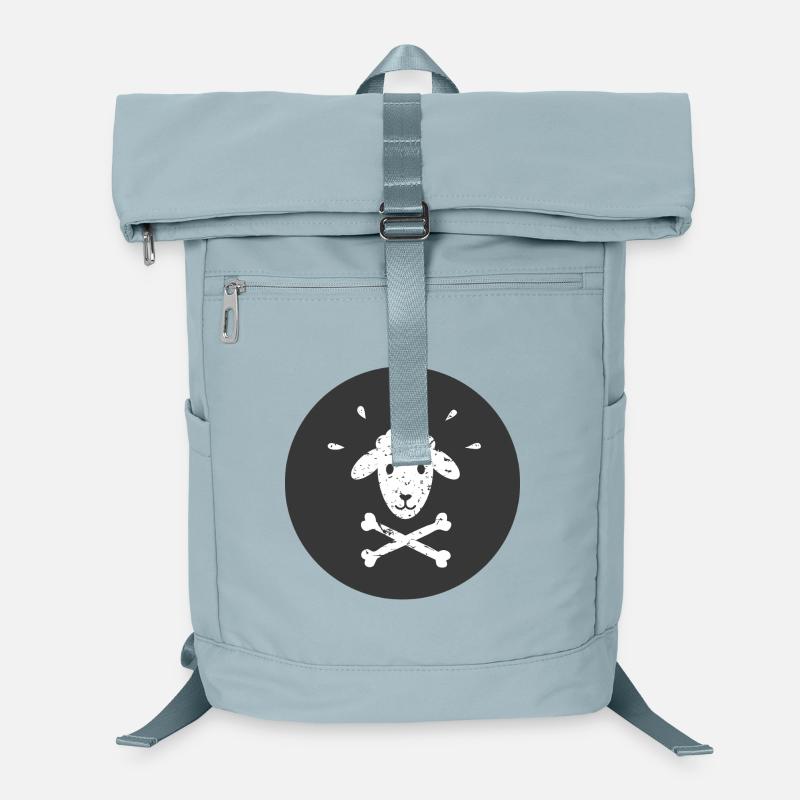 Jolly Roger Mouton Pirate sur Black Circle Sac à dos ordinateur